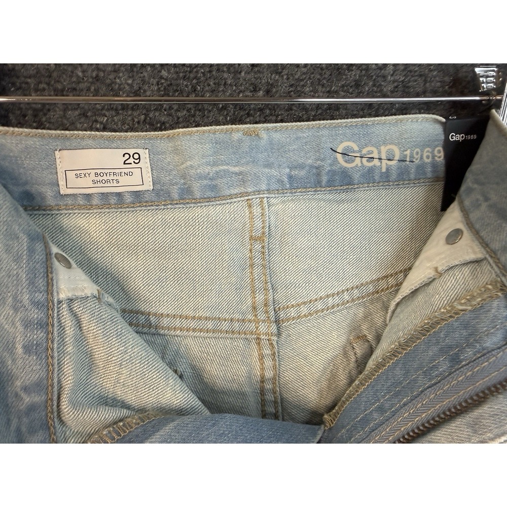 Gap 1969 Sexy Boyfriend Blue Denim Shorts Womens 29 Jean Low Rise Casual NWT - Picture 6 of 9